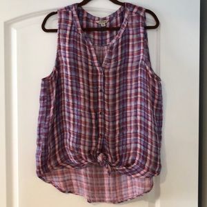 Lucky - plaid sleeveless summer shirt